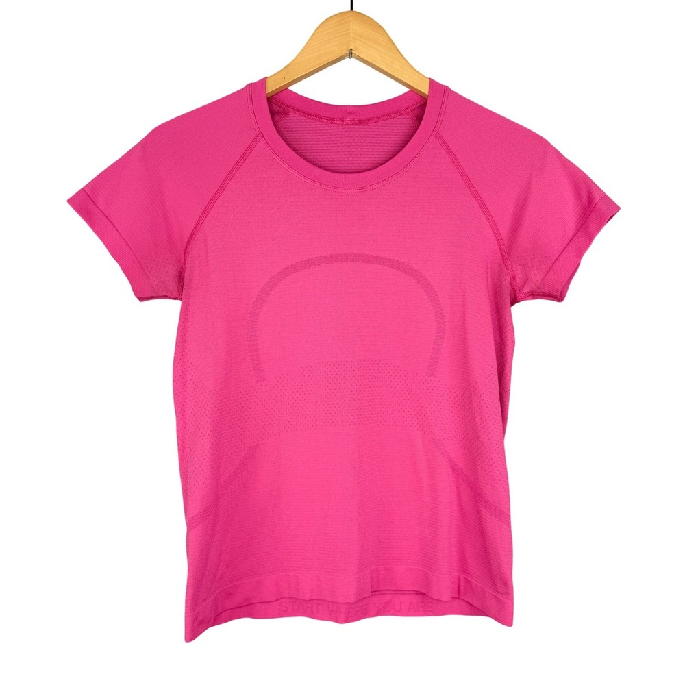 Lululemon Swiftly Tech Short Sleeve Shirt Women Size 6 Pink Activewear Top